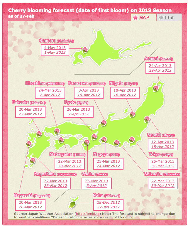 2013 Cherry Blossom Forecast Japan Photo Guide 2013 Cherry Blossom Forecast Japan Photo Guide