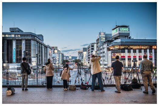 Photo created by and courtesy of Patricia Pomerleau of our group in 2016 at Himeji Castle